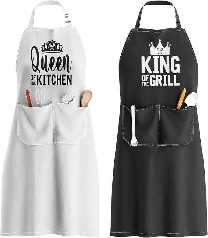 King and Queen Apron Set