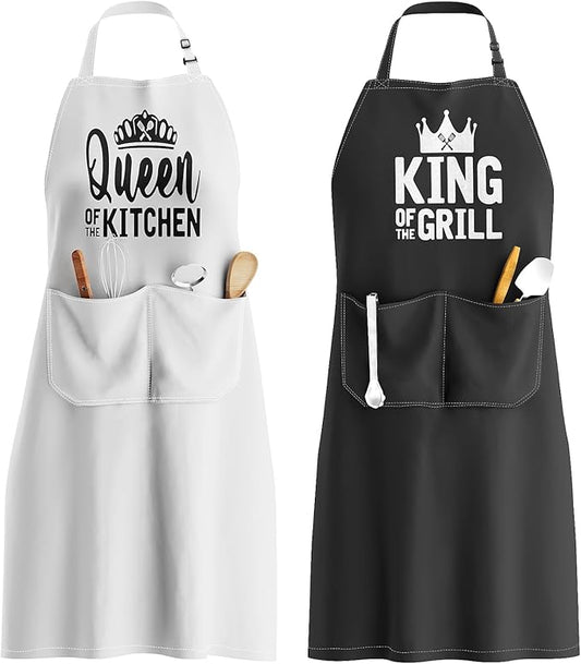 King and Queen Apron Set