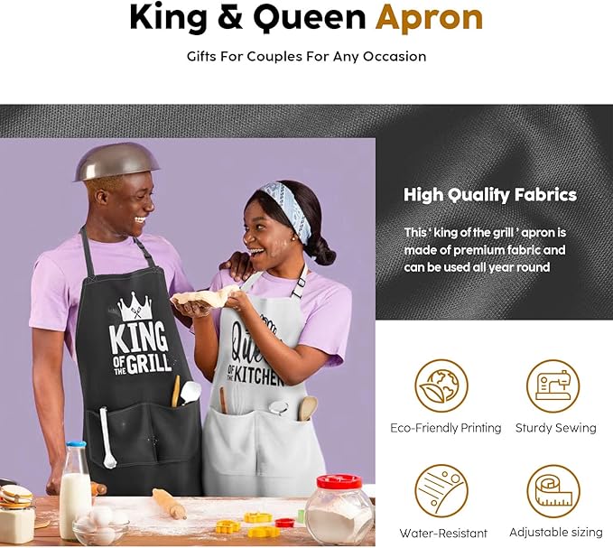 King and Queen Apron Set